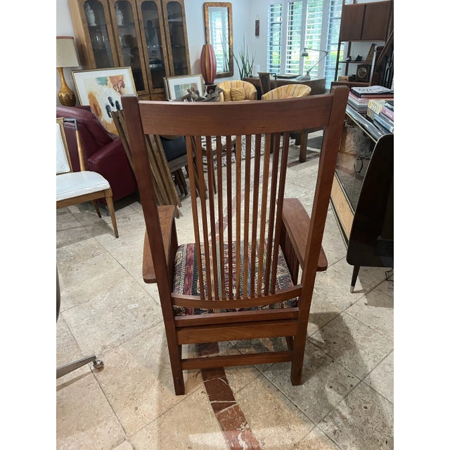 1990s Stickley Arts & Crafts Spindle High Back Armchair For Sale - Image 9 of 12