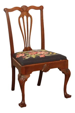 Antique Chippendale Style Mahogany Drake Foot Side Chair