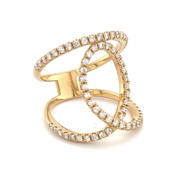 Diamond Ring 14k Gold 0.85 TCW 7.02 Grams Certified, Size 6.5 For Sale In New York - Image 6 of 11