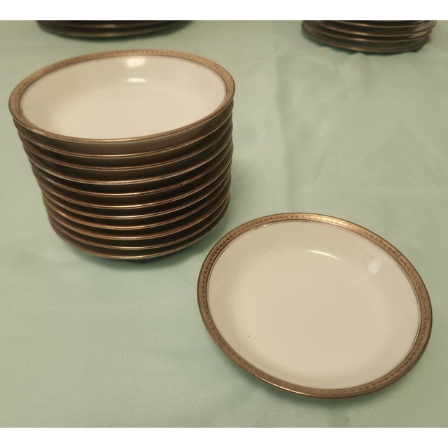 Limoges Antique Porcelain Service for 12 1920s Gold Rim 56 PCS For Sale In Orlando - Image 6 of 16