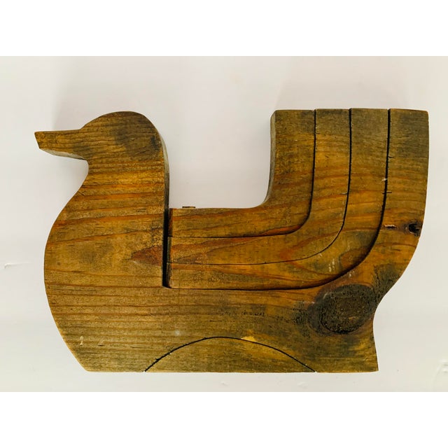 Wood Vintage Articulated ‘Danish Mid-Century Modern Style’ Carved Wood Bird Candelabra, Candleholder, Candlestick For Sale - Image 7 of 9