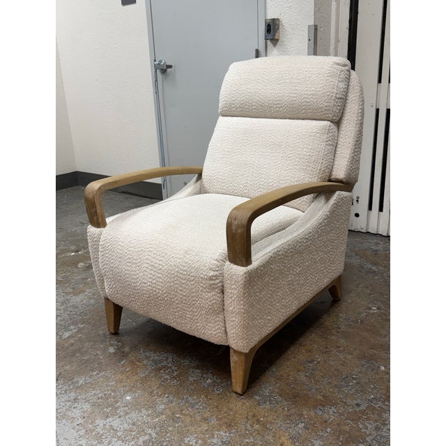 Contemporary Macy’s Abelli Fabric Pushback Recliner For Sale - Image 3 of 12