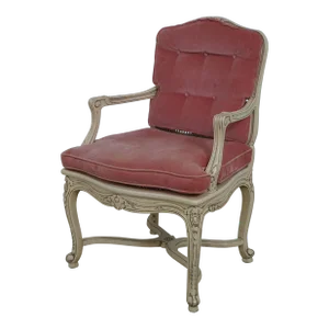 French Style Cane Back & Seat Painted Armchair