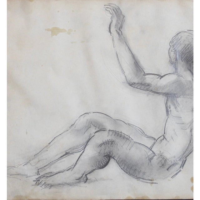 Guillaume Dulac, Study of Male Nude, 1920s, Mixed Media on Paper For Sale - Image 4 of 15