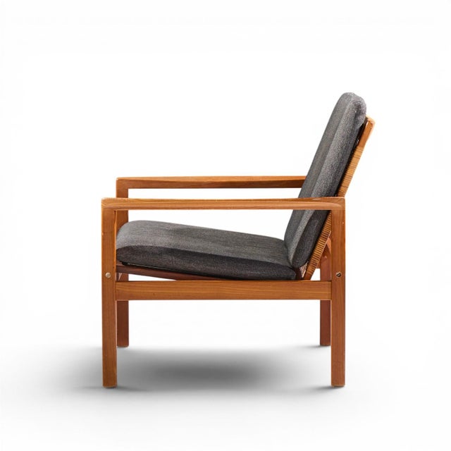 Wood Hans Olsen for Juul Kristensen Model 519 Mid Century Danish Teak and Cane Chairs - Pair For Sale - Image 7 of 13