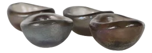 Set of Four Carlo Sparpa for Venini Vetri Corroso Aurato Bowls C. 1930's