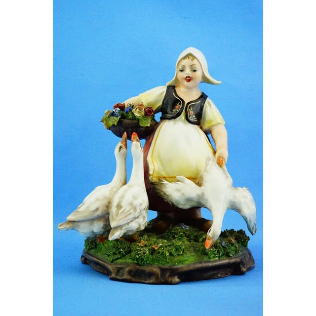 Arturo Pannunzio, Sculpture of a Girl with Geese, 1920s, Ceramic For Sale - Image 8 of 18