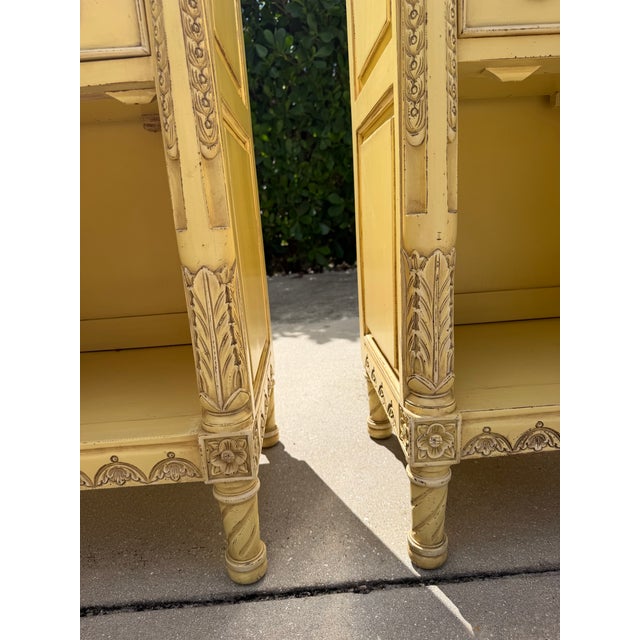 Vintage French Provincial Carved Nightstands With Locking Commode Cabinets by Agr Paris, Pair For Sale In Naples, FL - Image 6 of 17