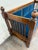 Blue Antique Jacobean Revival Blue Velvet Upholstered Oak Hall Settee Daybed Bench For Sale - Image 8 of 18
