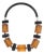 Judith Hendler Licorice and Orange Acrylic Geometric Necklace For Sale