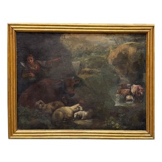 School of Giacinto Brandi, Pastoral Scene, Oil on Canvas, Framed For Sale