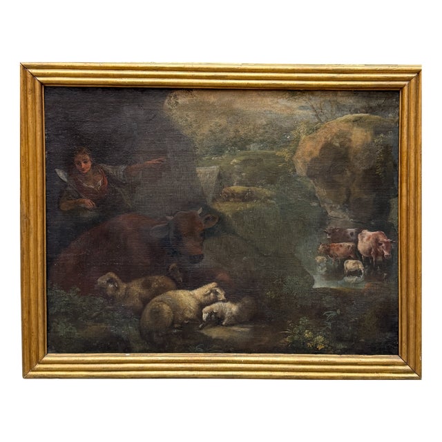 School of Giacinto Brandi, Pastoral Scene, Oil on Canvas, Framed For Sale