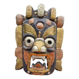 Mahakala Tibetan Himalayan Mask, 1950s For Sale