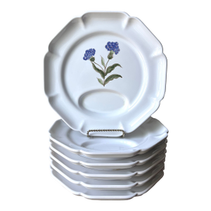 Motton Gien French Faience Asparagus Plates-Set 6