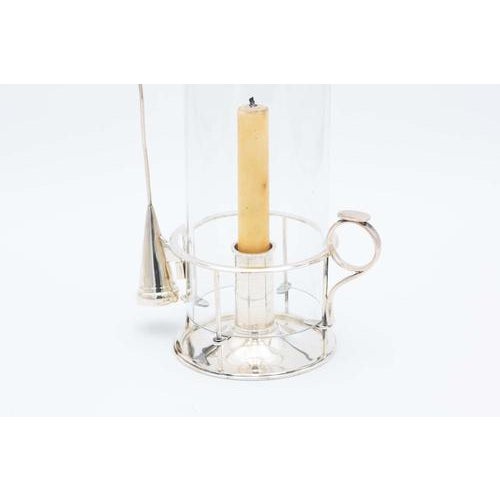 Plain Glass Chimney Candlesticks, Set of 2 For Sale - Image 3 of 4