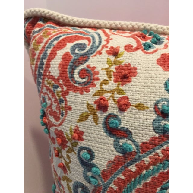Cynthia Rowley Hand Embroidered Paisley Down Pillow Chairish