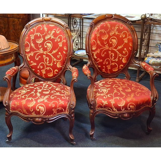 Antique Louis-Philippe Mahogany Chairs, 1800s, Set of 2 For Sale - Image 3 of 7