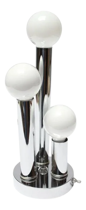 Mid-Century American Modern Chrome Three-Fixture Table Lamp