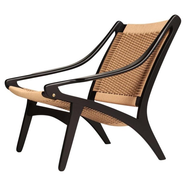 Danish Modern Black Lacquered Beech and Lounge Chair by Illum Wikkelsø, 1955 For Sale - Image 15 of 15
