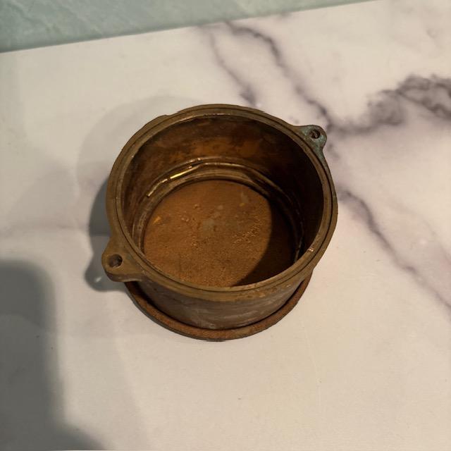 Rustic Antique Brass Water Meter Cover Newark New Jersey For Sale - Image 3 of 4