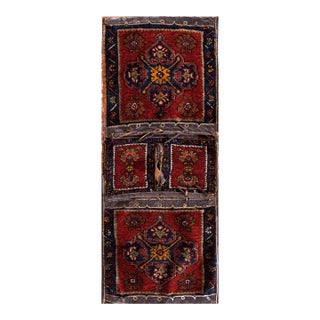 1900s Red Wine Medallion Antique Turkish Village Anatolian Carpet 2'0" X 4'0" Handknotted Rug For Sale