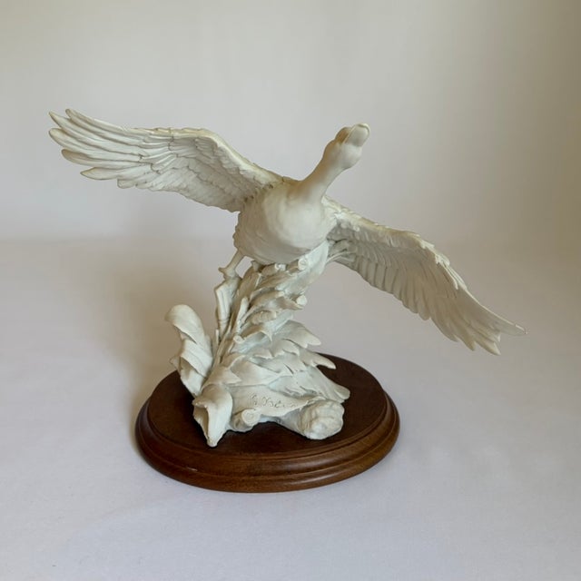 Wood Vintage Auro Belcari Mallard Duck Sculpture on Wood Base For Sale - Image 7 of 8