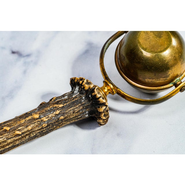 Amazing Antique Antler Brass Gimbel Cigar Lighter Tobacciana Rustic Home Decor Display Prop For Sale - Image 11 of 11