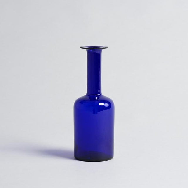 Blue Blue Floor Vase by Otto Brauer for Holmegaard, 1960s For Sale - Image 8 of 8