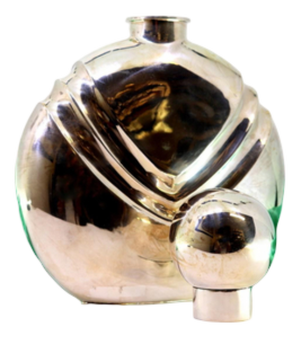 Bottle in Smooth Silver with Double Reliefs