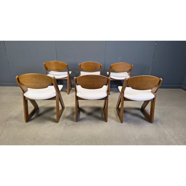 Wood Vintage Brutalist Dining Chairs, 1960s, Set of 6 For Sale - Image 7 of 15