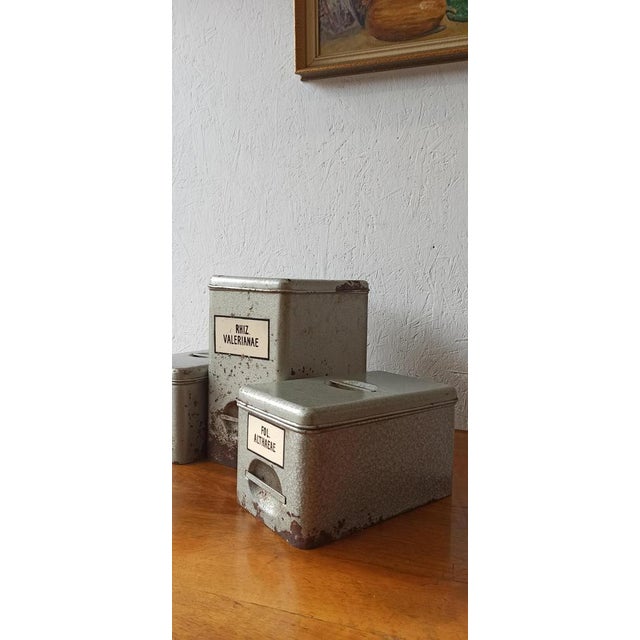 Vintage Metal Pharmacy Containers, 1950s, Set of 3 For Sale - Image 10 of 16