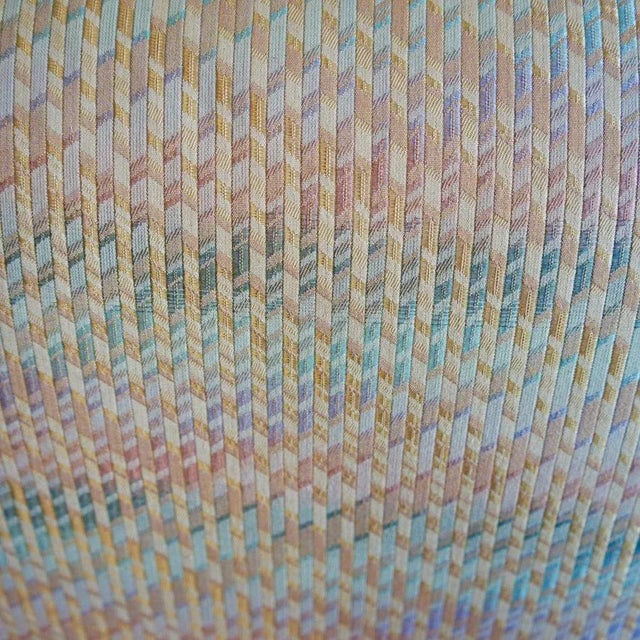 1970s Set of Six Mastercraft Hollywood Regency Style Upholstered Dining Chairs For Sale - Image 5 of 10