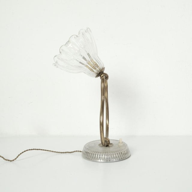 Murano Glass and Brass Campanella Table Lamp, Italy, 1950s For Sale - Image 6 of 17