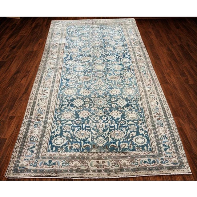 Traditional Antique Melayer Rug, Azerbaijan Ca. 1920s – Elegant Floral Ivory & Blue-Green Field For Sale - Image 3 of 3