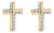 14K Yellow Gold Plated .925 Sterling Silver 1/10 Cttw Diamond Cross Stud Earring (I-J Color, I3 Clarity) For Sale