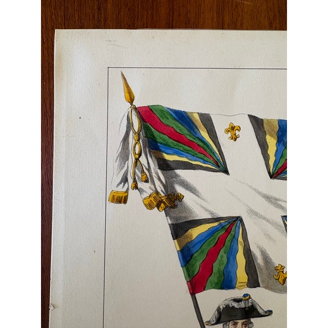 Printmaking Materials Antique French Hand-Colored Military Lithograph “Régiment Des Gardes-Suisses” After Alfred De Marbot For Sale - Image 7 of 10