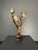 Wood Mid-Century Hollywood Regency Italian Gilt Tole Four-Light Tulip Table Lamp on Turned Wood Base, 1960s For Sale - Image 7 of 17