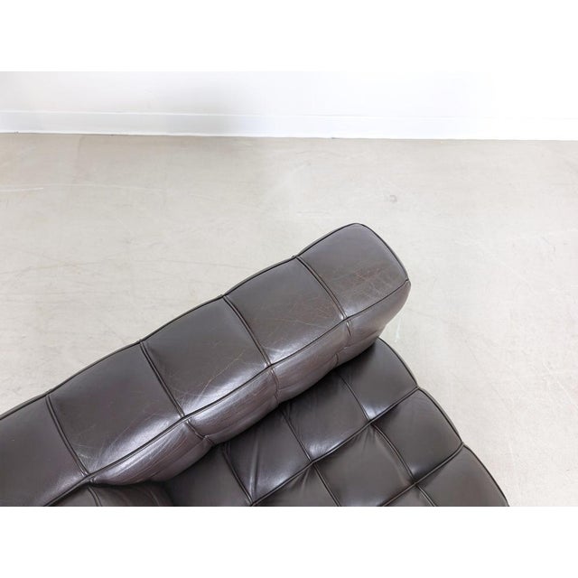 Brown Kubus Club Chair in Leather by Josef Hoffmann for Wittmann For Sale - Image 8 of 12