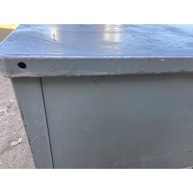 1950s Vintage Mid Century Modern Metal Tanker Desk For Sale - Image 12 of 12