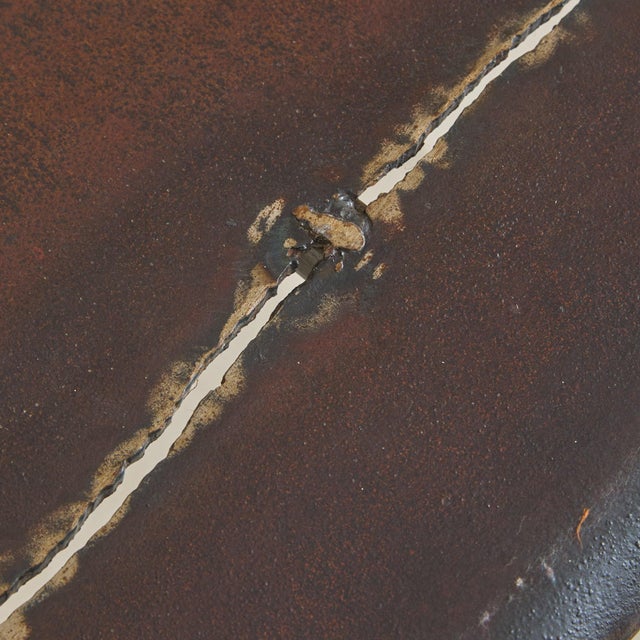 1990s French Brutalist WroughtIron Gold Leaf Dining Table by Jean-Jacques Argueyrolles For Sale - Image 11 of 11