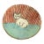 Small Handcrafted Folk Art Pottery Cat Plate For Sale