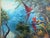 Vintage Tropical Parrot Oil Painting Signed 1996, Colorful Macaws Jungle Scene For Sale - Image 12 of 13