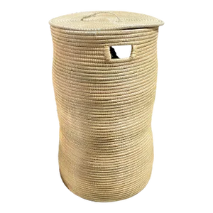 Large African Cylinder Shaped Basket Tanzania 29.5" H