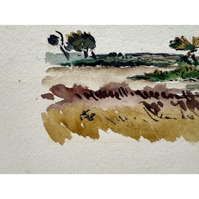 Henry Emil Salloch Original Watercolor on Paper Coastal Marsh Landscape, 1948. For Sale In Atlanta - Image 6 of 8