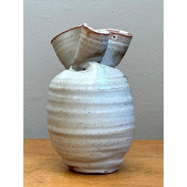 Mid-Century Modern Vintage Abstract Ceramic Vase For Sale - Image 3 of 12