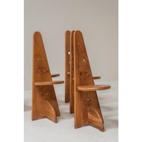 Chairs with Adjustable Seating Height in the style of Gijs Boelaars, 1973, Set of 6 For Sale - Image 10 of 12