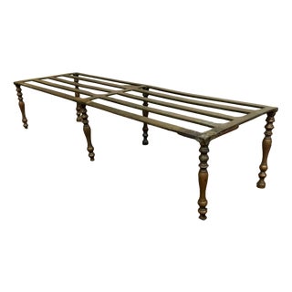 Antique English Brass Fireplace Bench, 1800s For Sale