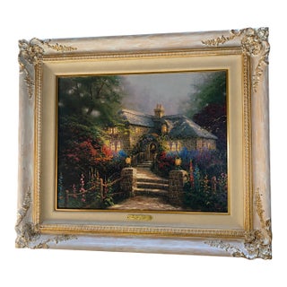 1996 Thomas Kinkade “Hollyhock House” Framed Artist Proof Canvas 114/395 For Sale
