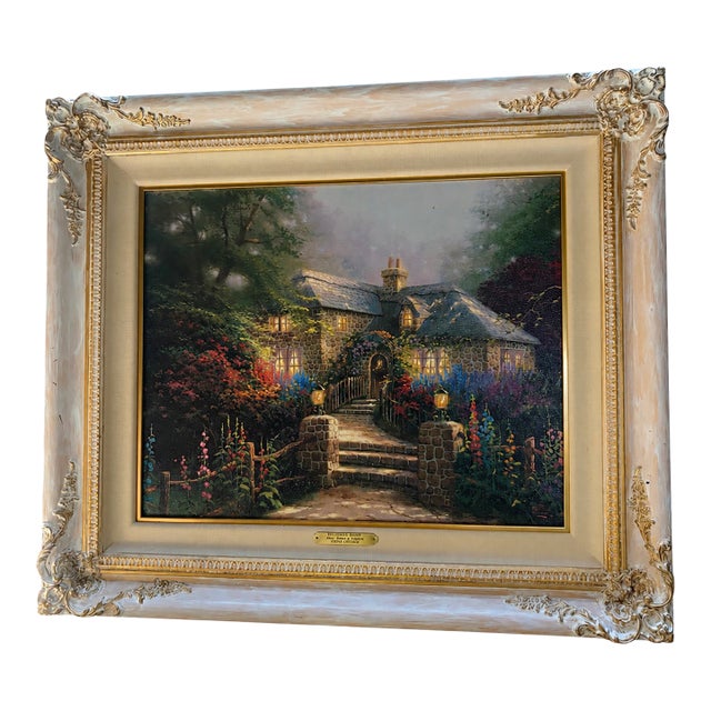 1996 Thomas Kinkade “Hollyhock House” Framed Artist Proof Canvas 114/395 For Sale