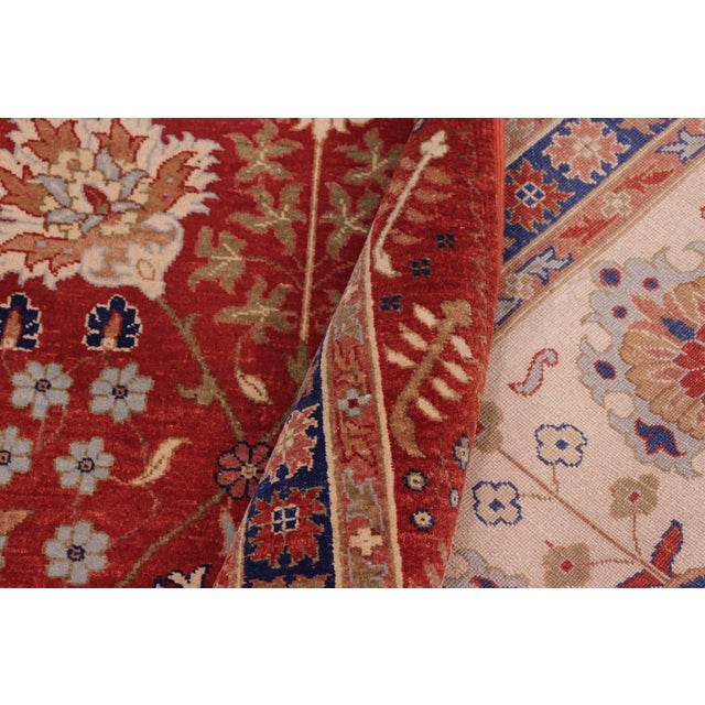 Ivory Shabby Chic Red/Ivory Wool Rug - 8'2'' X 10'3'' For Sale - Image 8 of 10